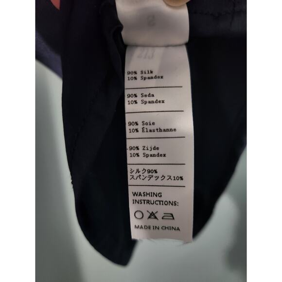 LILYSILK Women's 100% Silk Blouse – Navy Blue, Long Sleeve, High Neck - Size S - Picture 5 of 5